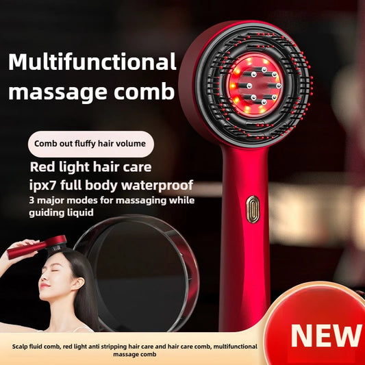 3-in-1 Red Light Scalp Massager – Hair Growth & Anti-Hair Loss Comb